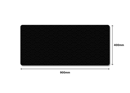 Simple Seigaiha Wave | XXL Mousepad [Black]