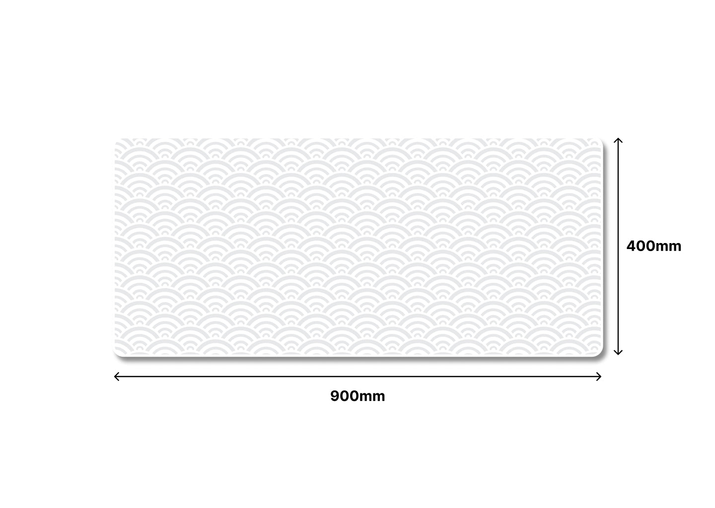 Simple Seigaiha Wave | XXL Mousepad [White]