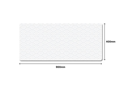 Simple Seigaiha Wave | XXL Mousepad [White]